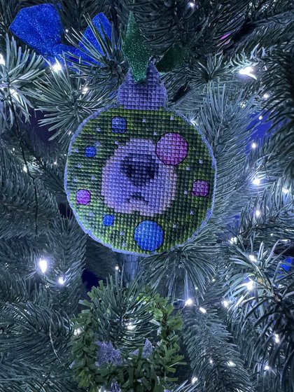 Работа «Чудный носик 🐶 на пластиковой канве»