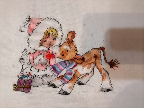 Работа «Девочка и бычок. Luca-s.»