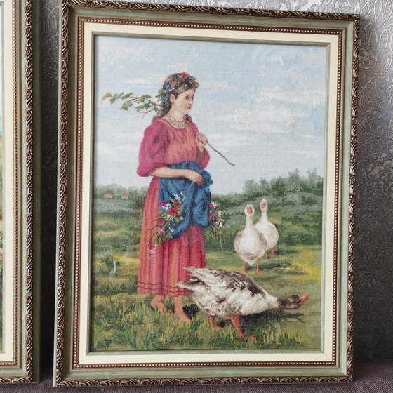 Работа «Девочка с гусями .  Маковский»