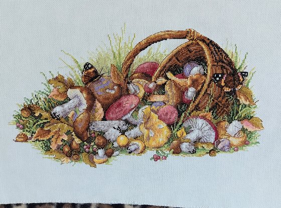Работа «Корзина с грибами»
