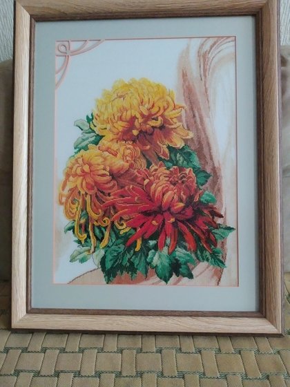 Работа «Хризантемы»