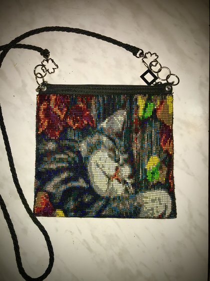 Работа «Спящий осенний котик»