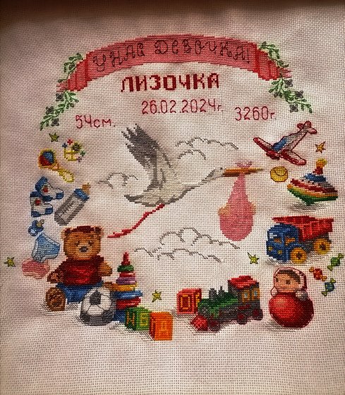 Работа «Метрика для девочки. Набор "Panna"»