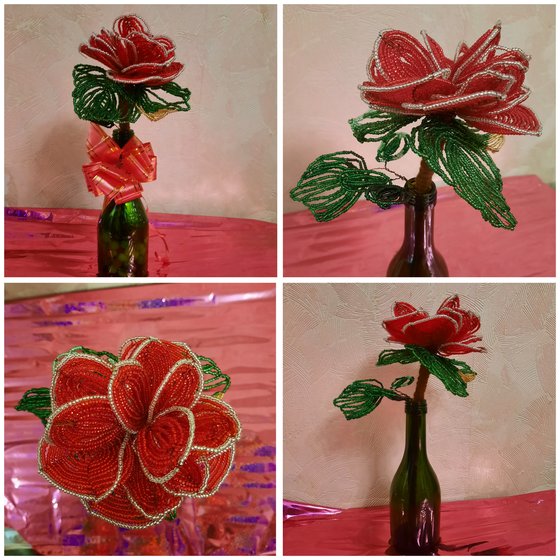 Работа «Роза из бисера»