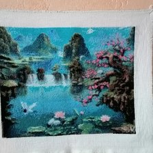 Работа «Сакура у озера.»