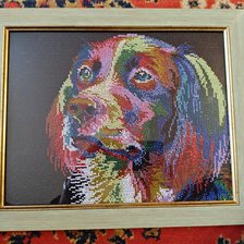 Работа «Радужная собачка. бисер»