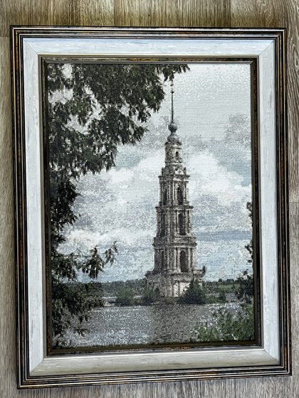 Работа «Калязин, колокольня, Волга»