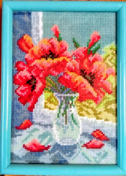 Работа «Маки в вазе»