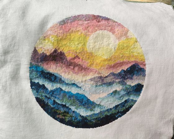 Работа «Рассвет в горах»