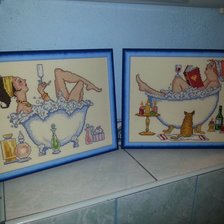 Работа «Купальщицы. Схемы из интернета, вышивалось в ванную комнату»