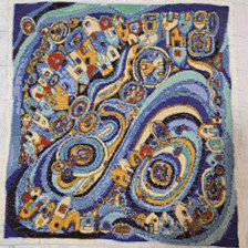 Работа «синяя абстракция на подушку»