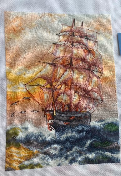 Работа «Картина из набора "Белоснежка" Под парусами»