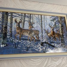 Работа «Олени в зимнем лесу»