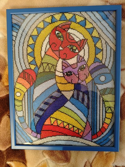 Работа «Витражные котики. Бисер»