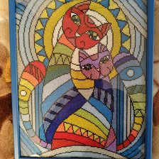 Работа «Витражные котики. Бисер»