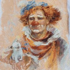 Работа «Клоун и котёнок»