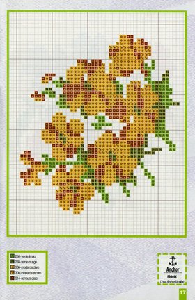 Небольшие цветы и бордюры №20024