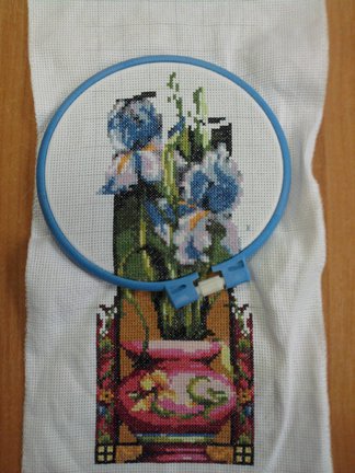 Процесс вышивки «Ирисы» №24634