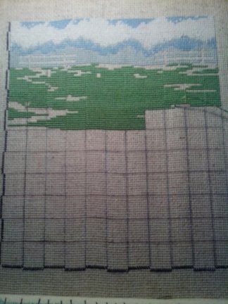 Процесс вышивки «На лугу» №28504