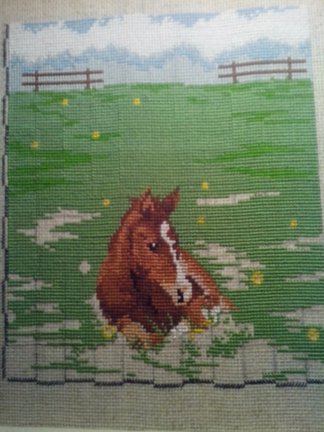 Процесс вышивки «На лугу» №28510