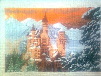 Процесс вышивки «Замок» №30538