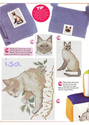 Схема котов на рубашку №39182