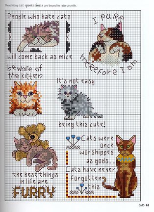 Схема котов на рубашку №39368