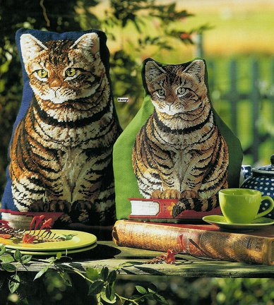 Схема котов на рубашку №39480