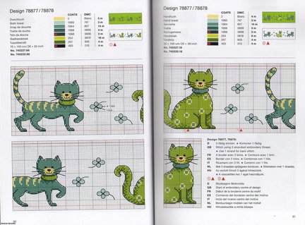 Схема котов на рубашку №39544