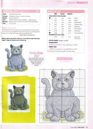 Схема котов на рубашку №39876