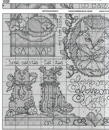 Схема котов на рубашку №39906