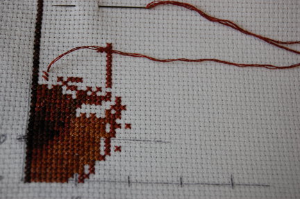 Процесс: вышивка в шоколадных тонах №43161