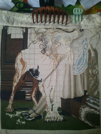 Процесс вышивки «Час воспитания» от производителя Luca-s №45995