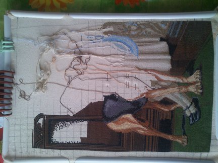 Процесс вышивки «Час воспитания» от производителя Luca-s №46001