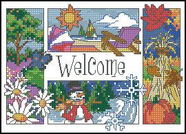 Вышивка «Welcome», 4 разных схемы №48503