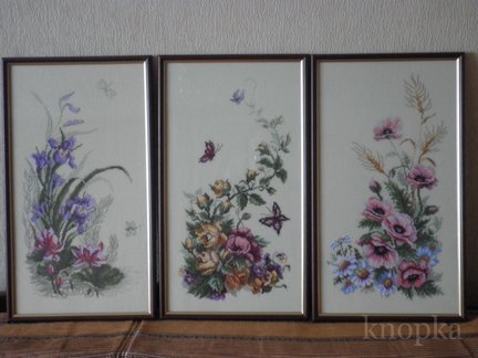 Очень нужна схема триптих «Цветы» №51051
