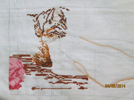 Процес вишивки «КОТЯТА» №51448