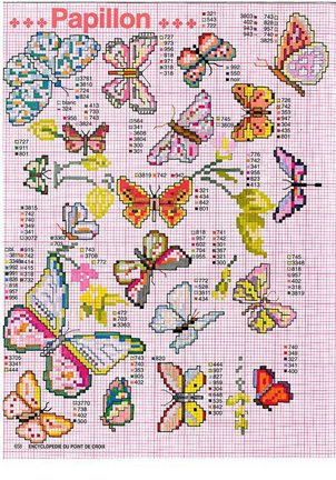 Маленькие схемы бабочек на детскую одежду №53582