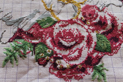 Пара голубков и розовое сердце №55318