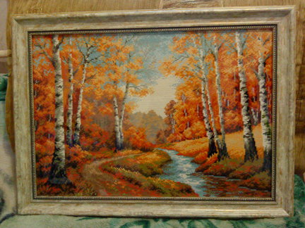 Риолис 1155 «Золотая роща». Процесс вышивки. №59905