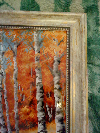 Риолис 1155 «Золотая роща». Процесс вышивки. №59906