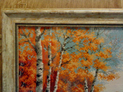 Риолис 1155 «Золотая роща». Процесс вышивки. №59907