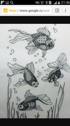 Блэкворк «Рыбки» №101036