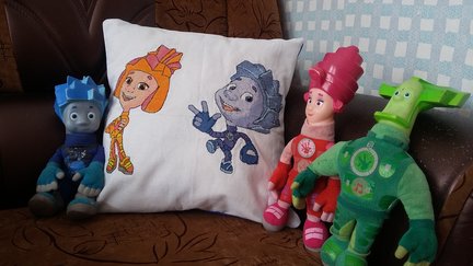 Шью наволочки с канвой №122676