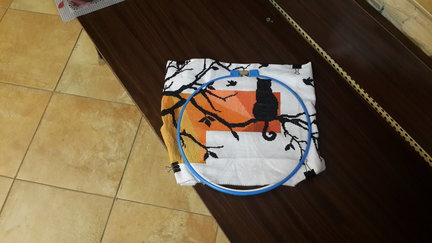 Закатный витраж с кошкой №128044