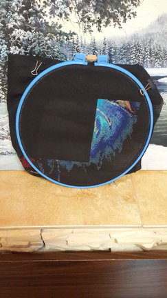 Пара павлинов на черной канве №137773