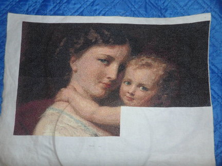 Процесс вышивки схемы «Мать и дитя» №139249