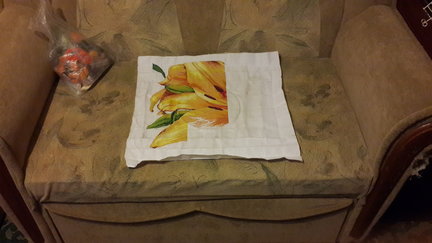 Пара павлинов на черной канве №139748