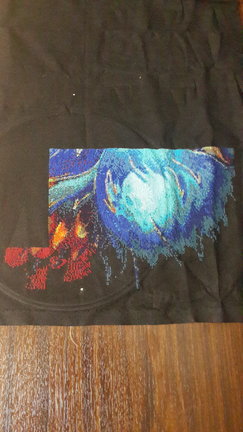 Пара павлинов на черной канве №142398