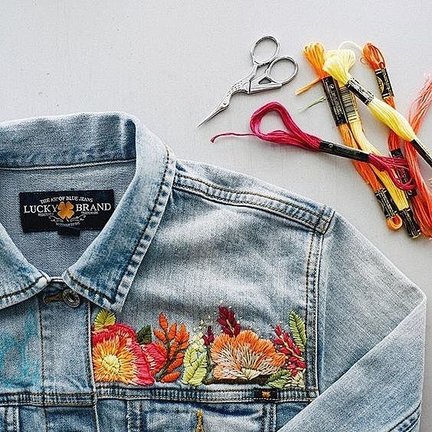 Вышивка на джинсах №143336